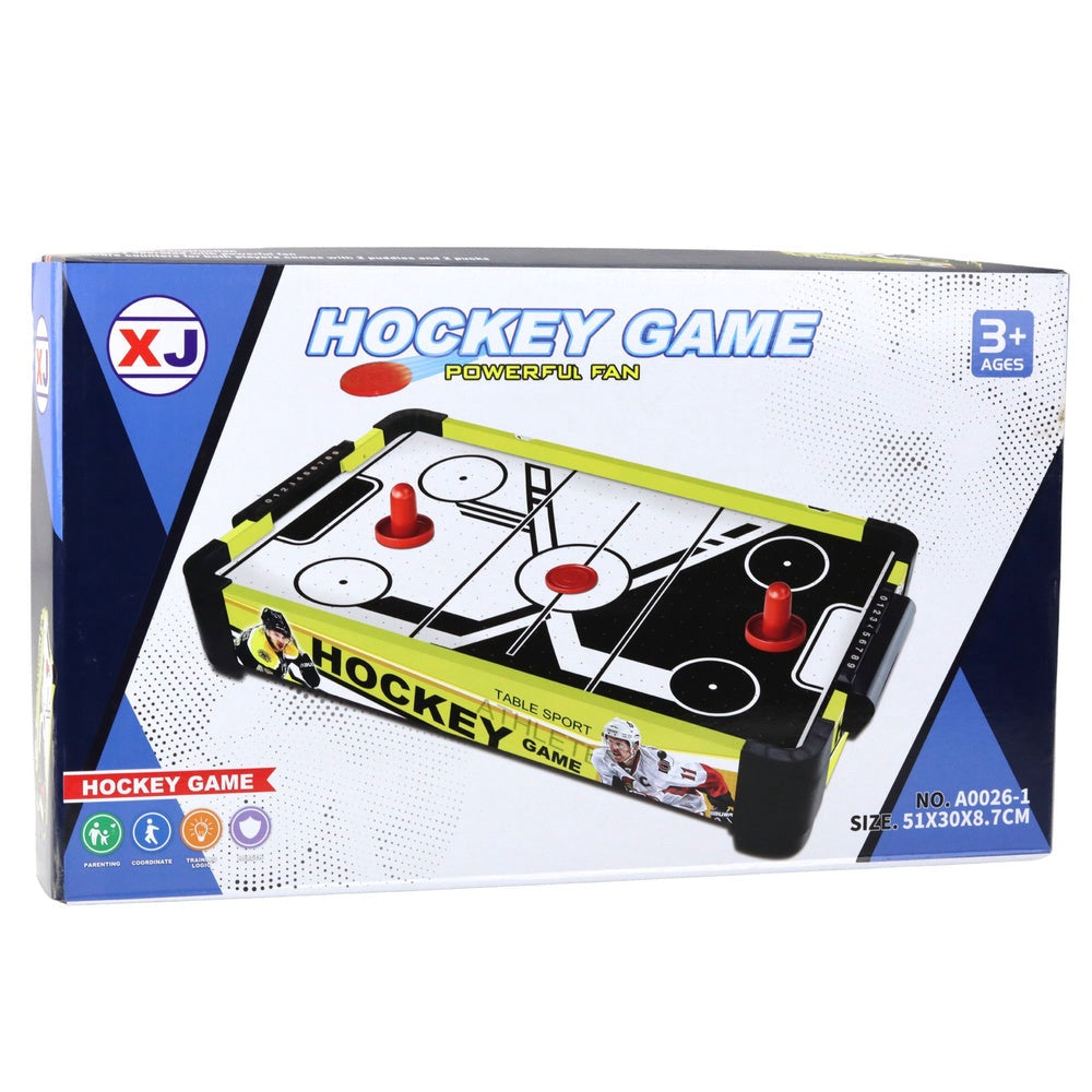 Air hockey-bord 51x30 cm batteridrivet 2 spelare inkl 2 puckar