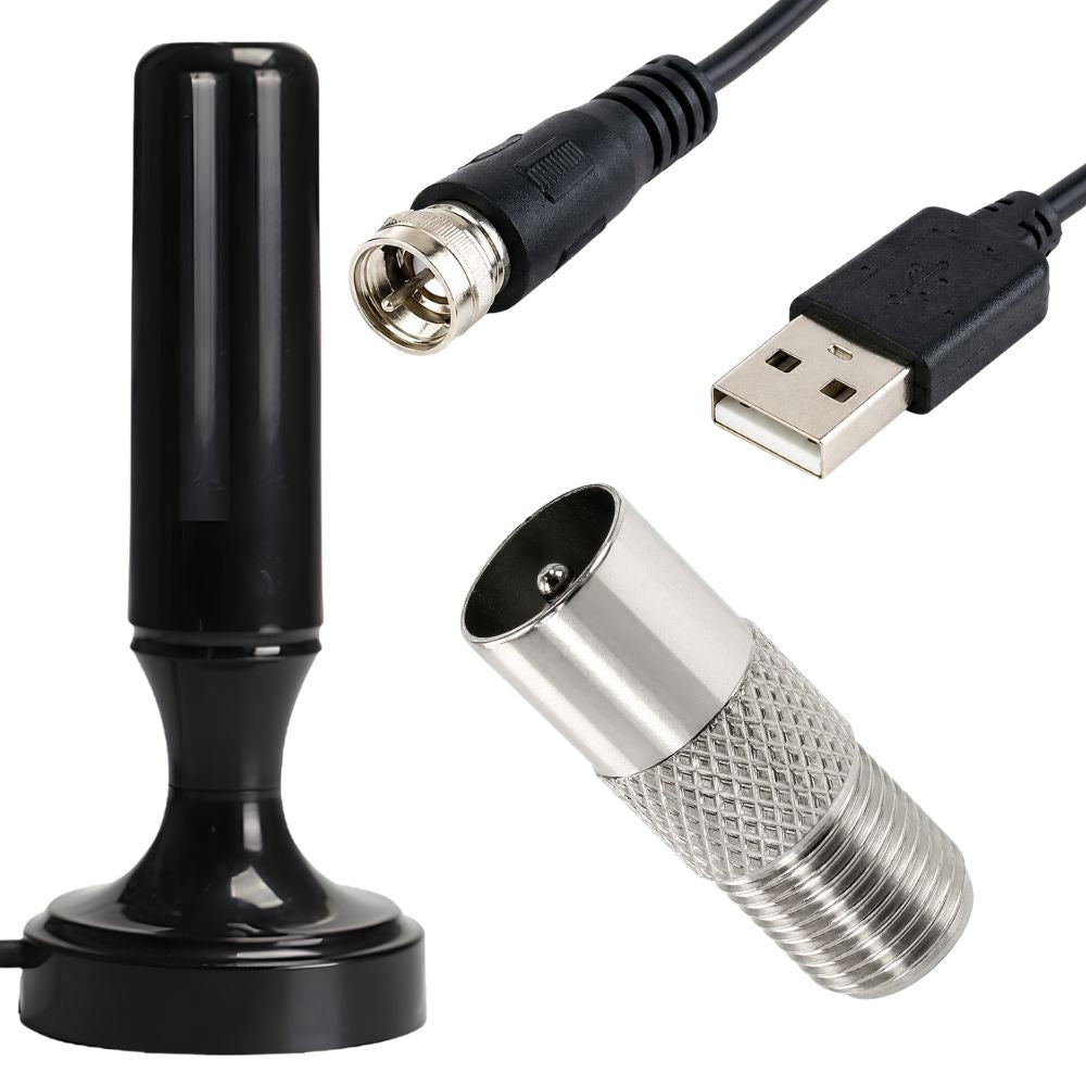 Aktiv inomhusantenn DVB-T/T2 25 dB förstärkare USB 5 m kabel