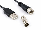 Aktiv inomhusantenn DVB-T/T2 25 dB förstärkare USB 5 m kabel
