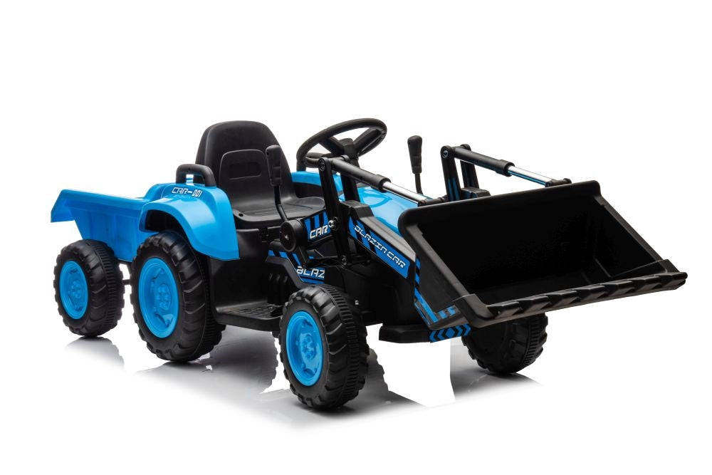 Akumulatortraktor för barn med skopa, blå BW-X002A