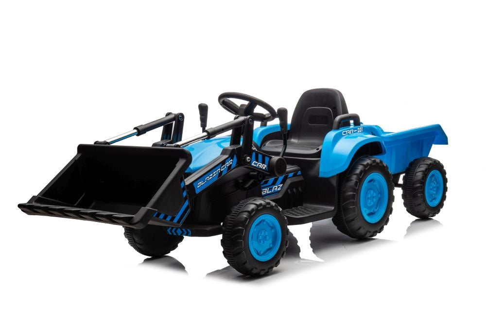 Akumulatortraktor för barn med skopa, blå BW-X002A