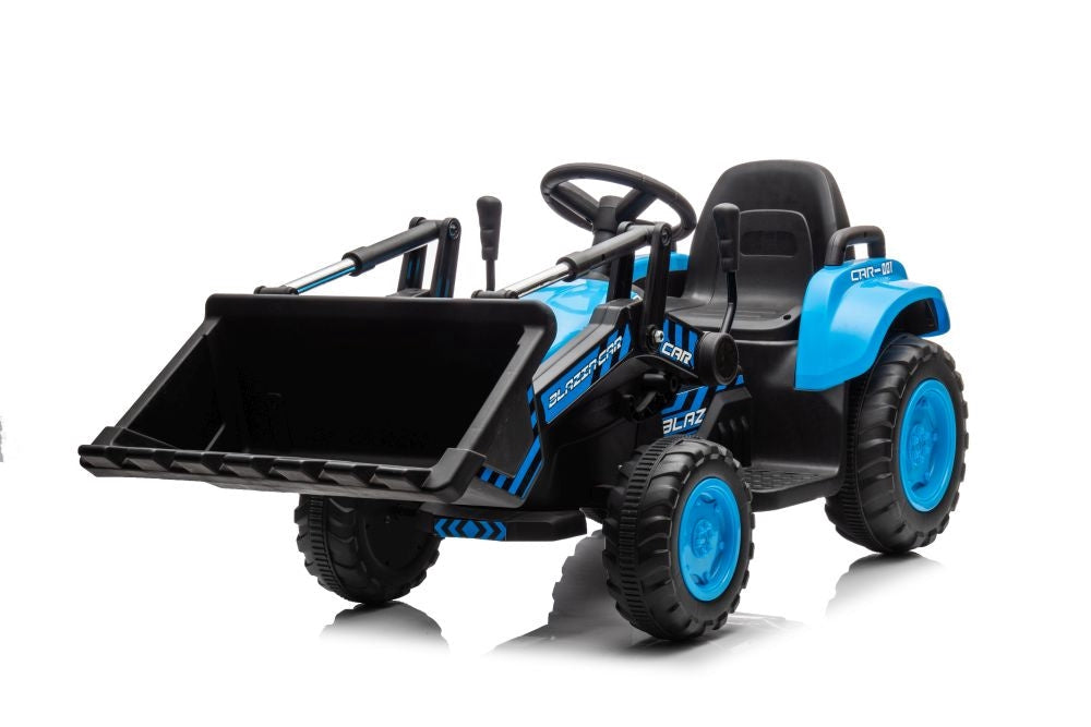 Akumulatortraktor för barn med skopa, blå BW-X002A