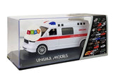 Ambulans leksaksbil 15,5 cm med LED-ljus, siren och dragback