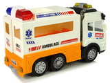 Ambulans leksaksbil 21 cm med ljus & ljud, öppningsbar bakdörr 3+