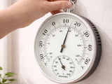 Analog termometer/hygrometer för vägg -30 till +50°C grå-svart