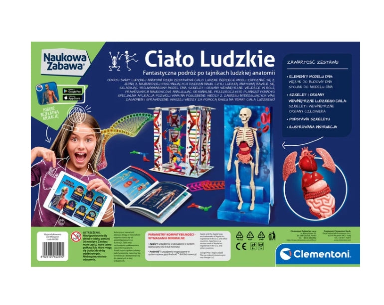 Anatomileksak människokropp modell med skelett, organ & DNA, 8+ år
