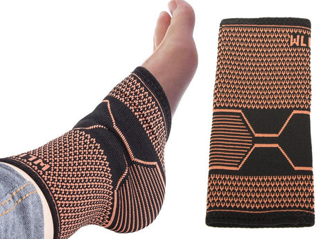 Ankelstöd elastisk kompression 22–24 cm svart/orange