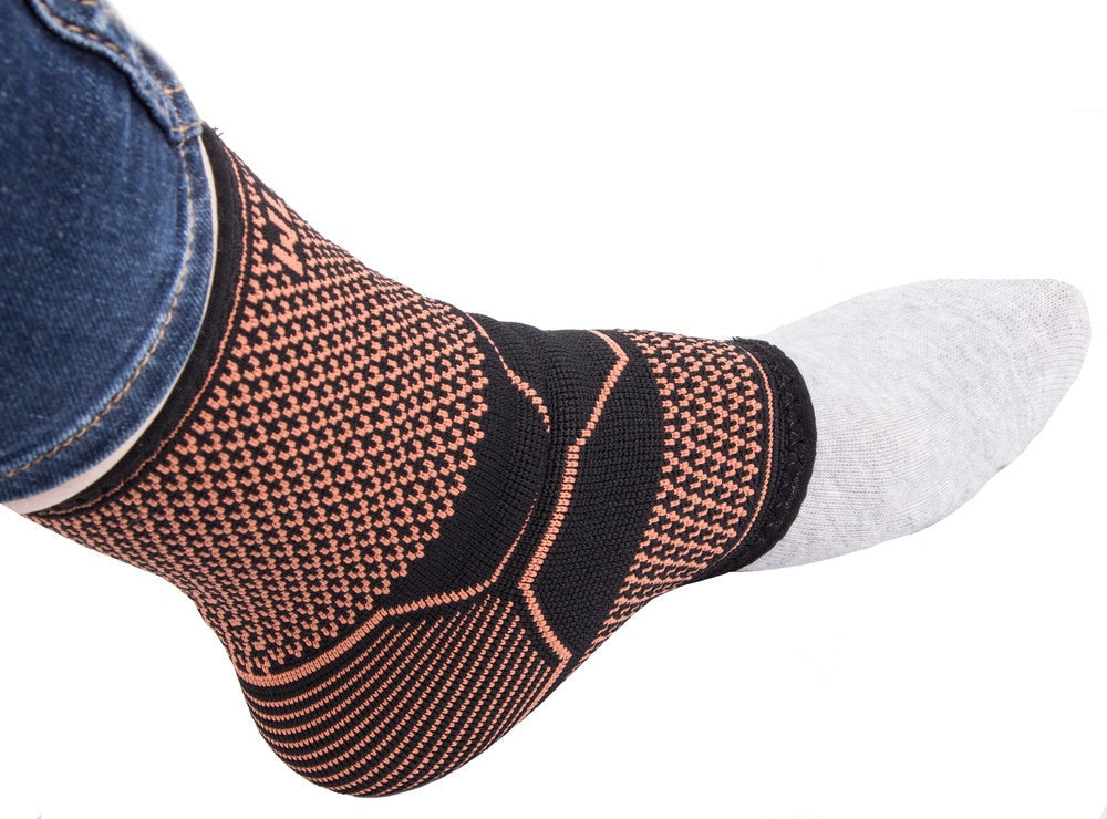 Ankelstöd elastisk kompression 22–24 cm svart/orange