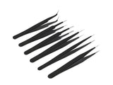 Antistatiskt pincettset 6 st precisionspincetter för elektronik/SMD, svart