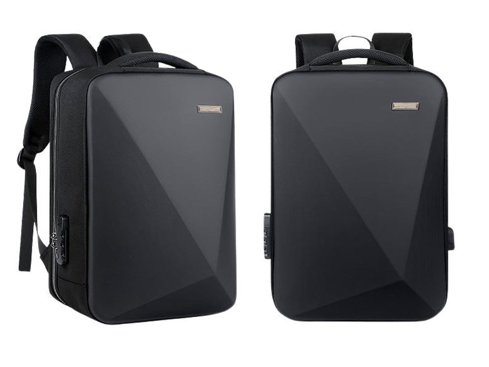 Antitjuv-ryggsäck för laptop med kombinationslås USB-port svart 15 L