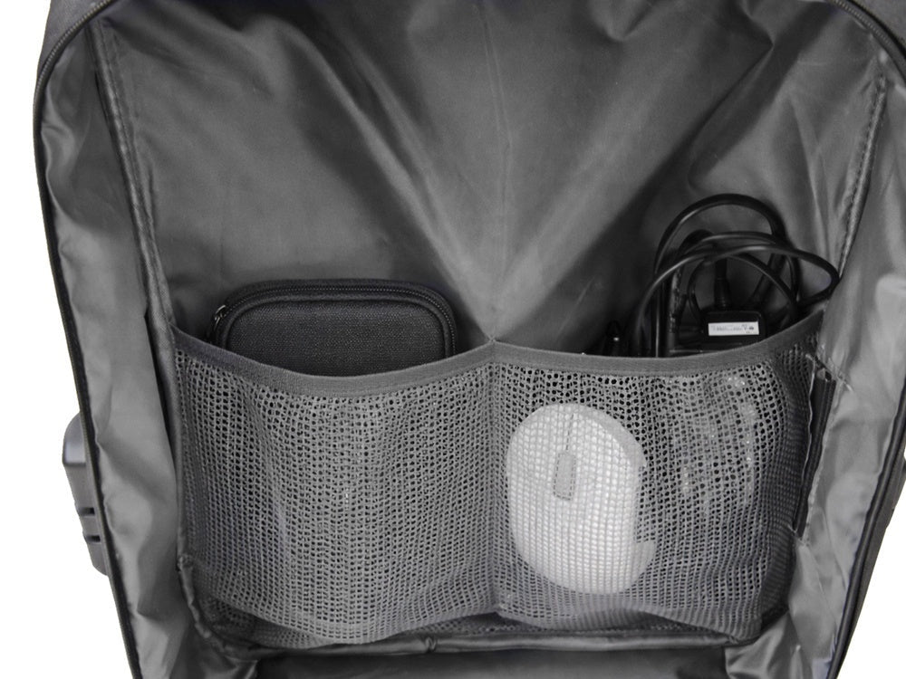 Antitjuv-ryggsäck för laptop med kombinationslås USB-port svart 15 L