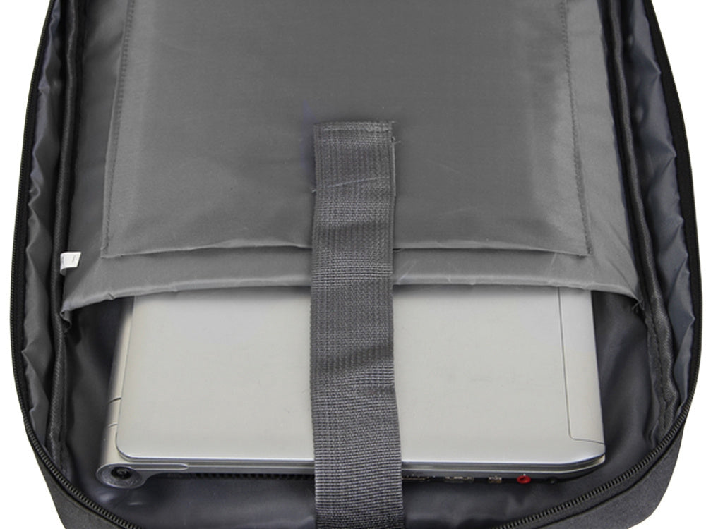 Antitjuv-ryggsäck för laptop med kombinationslås USB-port svart 15 L