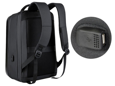 Antitjuv-ryggsäck för laptop med kombinationslås USB-port svart 15 L