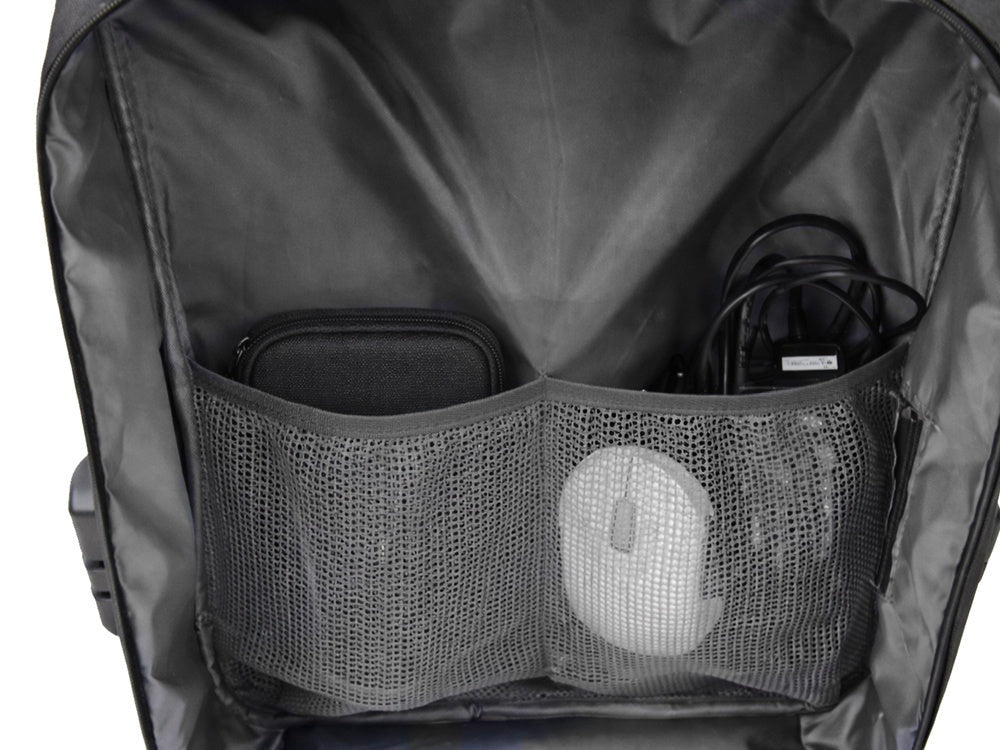 Antitjuvryggsäck laptop 15L med kombinationslås och USB-port, grå