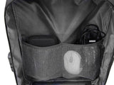 Antitjuvryggsäck laptop 15L med kombinationslås och USB-port, grå