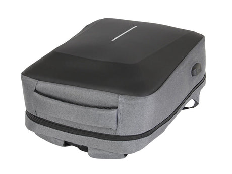 Antitjuvryggsäck laptop 15L med kombinationslås och USB-port, grå