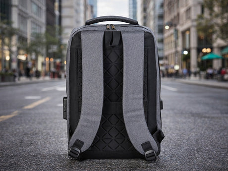 Antitjuvryggsäck laptop 15L med kombinationslås och USB-port, grå