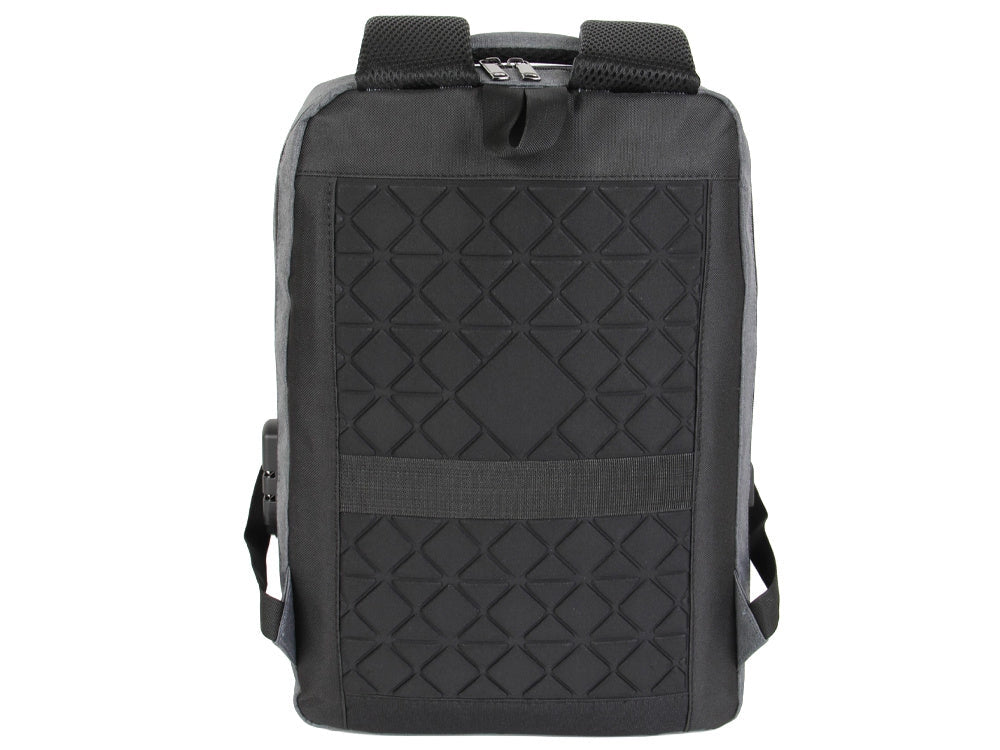 Antitjuvryggsäck laptop 15L med kombinationslås och USB-port, grå