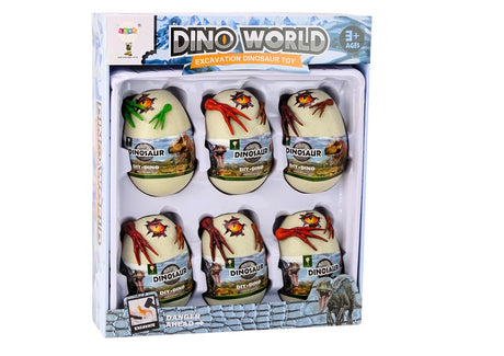 Arkeologiset isägg med dinosaurier 6-pack plastägg 16 cm 3+ år