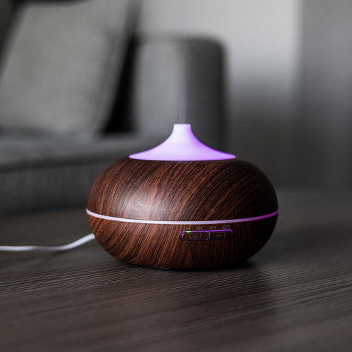 Aromadiffuser luftfuktare 400 ml med joniserare LED brun