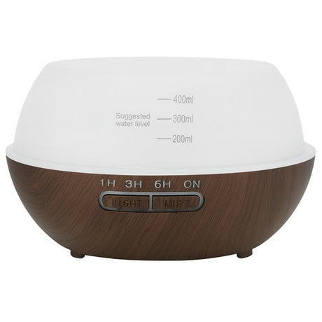 Aromadiffuser luftfuktare 400 ml med joniserare LED brun