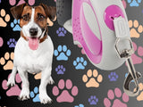 Automatiskt hundkoppel 5 m för hund upp till 20 kg rosa
