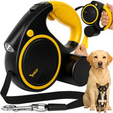 Automatiskt hundkoppel 5 m med LED-ficklampa & påshållare 10-25 kg