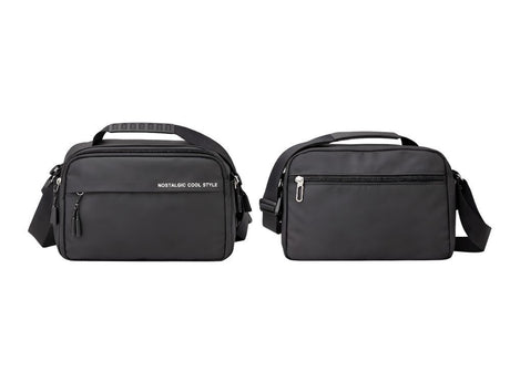 Axelväska herr crossbody polyester svart 30x9x21 cm justerbar rem