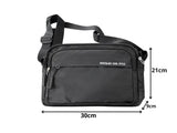 Axelväska herr crossbody polyester svart 30x9x21 cm justerbar rem