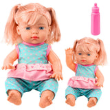 Babydocka 30 cm med ljud och nappflaska, turkos outfit, inkl. AG13