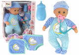 Babydocka 38 cm med ljud och nappflaska, tillbehör, 3+ år