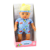 Babydukka 31 cm med sydda kläder och hatt, rörliga leder 18+ mån