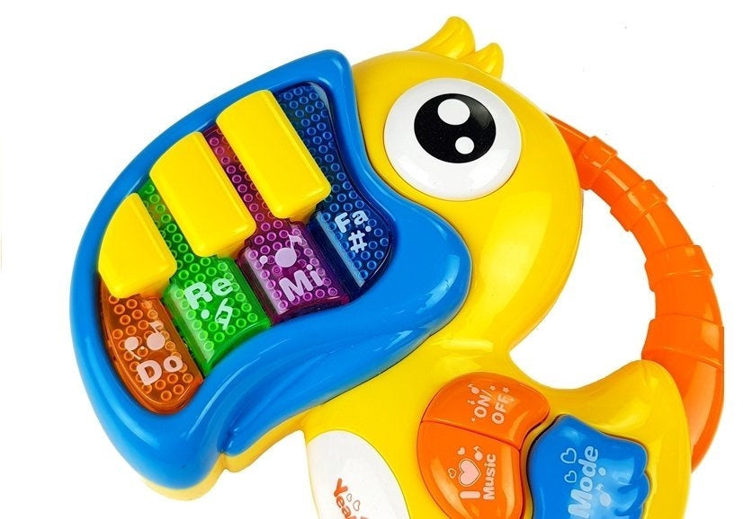 Babypiano papegoja med ljus och ljud, batterier ingår, 17,5x16 cm