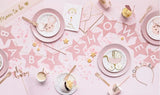 Baby shower-banner ljusrosa med stjärnor 290x16,5 cm snöre 3 m