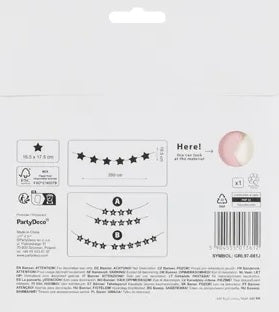 Baby shower-banner ljusrosa med stjärnor 290x16,5 cm snöre 3 m