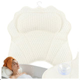 Badkudde ergonomisk 43x40 cm med 6 sugkoppar, 3D-mesh