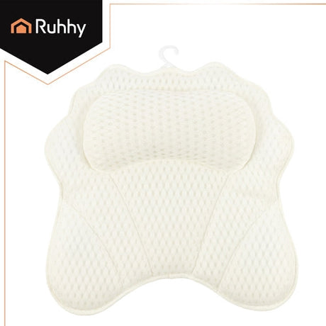 Badkudde ergonomisk 43x40 cm med 6 sugkoppar, 3D-mesh