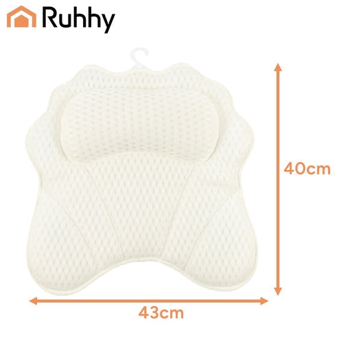 Badkudde ergonomisk 43x40 cm med 6 sugkoppar, 3D-mesh