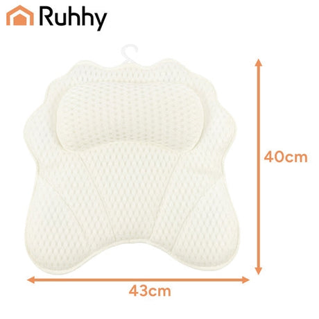 Badkudde ergonomisk 43x40 cm med 6 sugkoppar, 3D-mesh