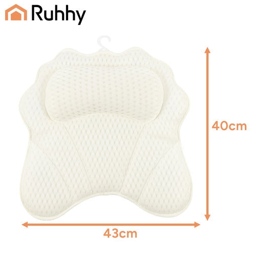 Badkudde ergonomisk 43x40 cm med 6 sugkoppar, 3D-mesh