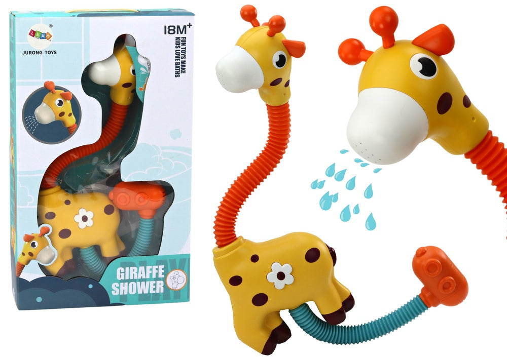 Badleksak badsprinkler giraff med sugkoppar 360° roterbar, 18+ mån