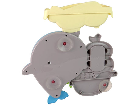 Badleksak delfin med vattenfall och skopor, sugfäste, från 18 mån