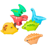 Badleksaker dinosaurier i mjukt gummi med pip, 6-pack, 18+ mån