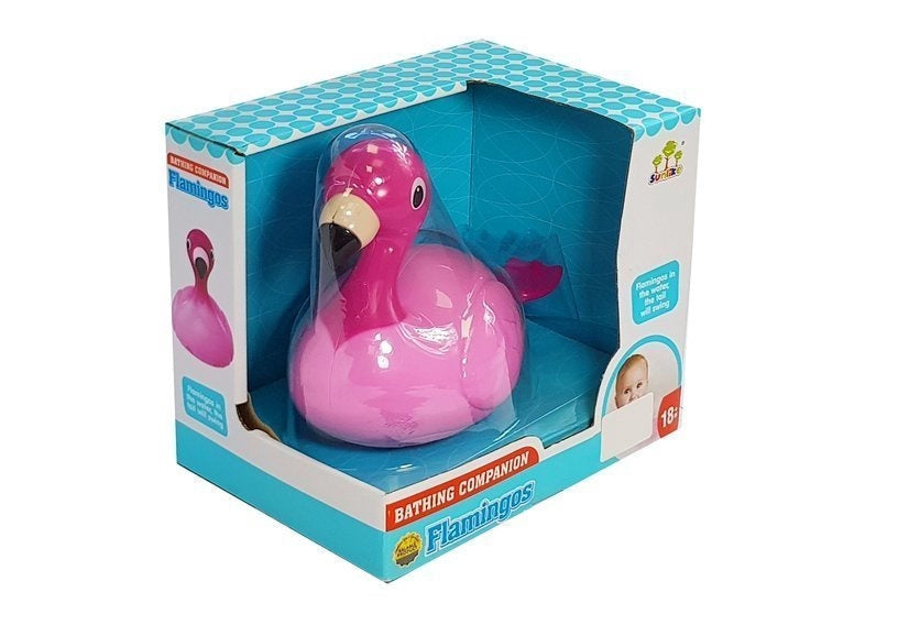 Badleksak flamingo rosa flytande för barn