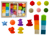 Badleksak gummiblock set 20 delar 5 cm, från 6 månader CE EN71
