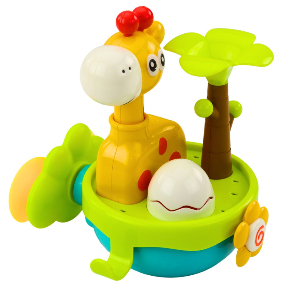 Badleksak med sugkoppar giraff vattenhjul och kopp, från 18 mån