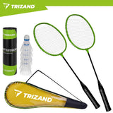 Badmintonset 9 delar med 2 racketar, 6 fjädrar och väska