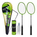 Badmintonset 9 delar med 2 racketar, 6 fjädrar och väska