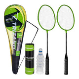 Badmintonset 9 delar med 2 racketar, 6 fjädrar och väska