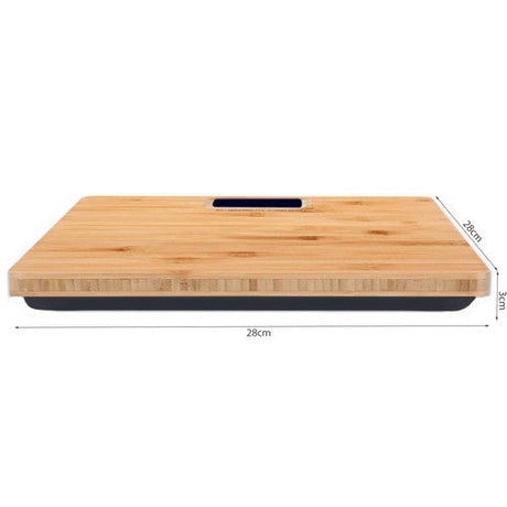 Badrumsvåg LCD 180 kg bambu, kg/lb, 28x28 cm, 2x AAA